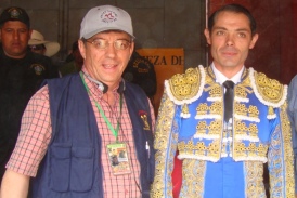 Severiano con el torero "chotano" Javier Sánchez Vara